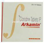 アルカミン Alkamin, クロニジン 100mcg 錠 (Unichem) 箱