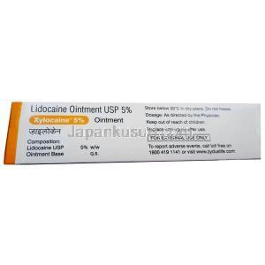 Xylocaine Ointment, Lidocaine 5% w/w, Ointment 50 g, Zydus Cadila, Box information (New package)