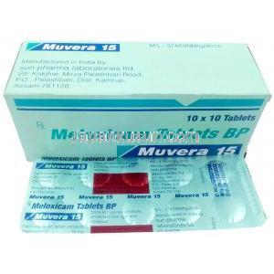ムベラ,メロキシカム 15 mg, 製造元：Sun Pharmaceutical Industries Ltd, 箱情報, 製, シート情報
