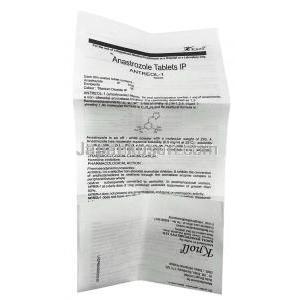 アントレオール-1, アナストロゾール 1mg, 製造元：Knoll Healthcare,所品説明書