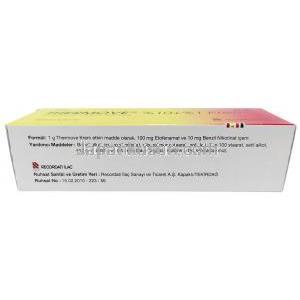 サーモブ クリーム, ベンジルニコチン酸エステル 10%/  エトフェナメート 1%  クリーム 50 g, 製造元：Recordati, 箱情報, 製造元