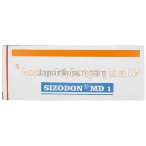 シゾドン MD 1, リスペリドン 1mg, 製造元：Sun Pharma,箱表面