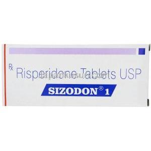 シゾドン 1, リスペリドン 1mg, 製造元：Sun Pharma,箱表面