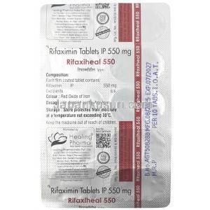 リファキシヒール, リファキシミン 550mg, 製造元：Healing Pharma India Pvt Ltd, シート情報