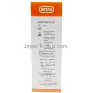 アンドレ アイカル NF 点眼薬, 点眼薬 10 mL, 製造元：Intas Pharmaceuticals Ltd, 箱情報, 使用方法