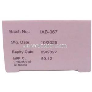 アンドレ アイカル NF 点眼薬, 点眼薬 10 mL, 製造元：Intas Pharmaceuticals Ltd, 箱情報, 製造日, 消費期限