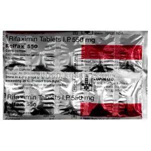 ルシファックス 550, リファキシミン550 mg, 製造元：Lupin Limited, シート情報