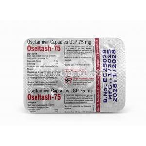 オセルタシュ, オセルタミビル 75 mg, 製造元：Asher Pharmaceuticals, シート情報