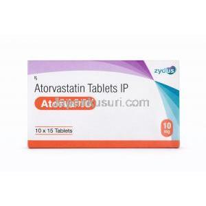 Atorva 10, Atorvastatin Tablets 10 mg (Zydus) Box