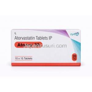 アトルバ 20, アトルバスタチン 錠剤 20 mg (Zydus) 正面