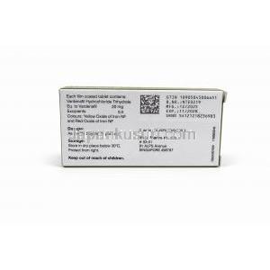 サビトラ-20, バルデナフィル 20 mg, 製造元：Vista Pharma, 箱情報