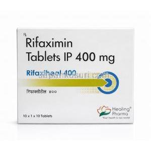 リファキシヒール, リファキシミン 550mg, 製造元：Healing Pharma India Pvt Ltd, 箱表面