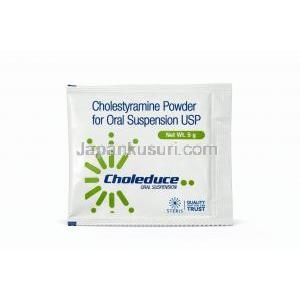コレデュース, コレスチラミン 経口懸濁液用粉末, 小袋包装 正面