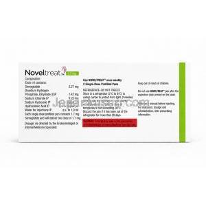 ノベルトリートペン型皮下注射, 1.7 mg/ 0.75mL  ペン型注射 (2回分), 製造元：Sun Pharma, 箱情報