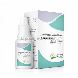 ルリコナズ ローション, ルリコナゾール 1%, ローション 30mL, 製造元：Healing Pharma India Pvt Ltd,箱, ボトル