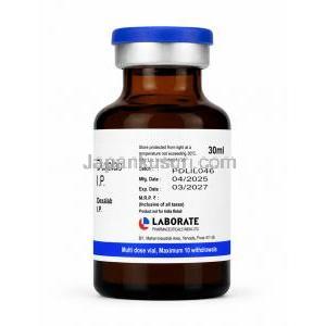 デキサラボ注射, デキサメタゾン 4mg, バイアル 30 mL, 製造元：Laborate Pharmaceuticals, ボトル情報
