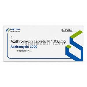 アシトマイシン-1000, アジスロマイシン 1000 mg, 製造元：Fortune Healthcare, 箱表面