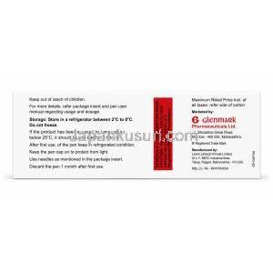 リラフィットペン型注射, リラグルチド 6mg/ mL, ペン型注射 3 mL, 製造元：Glenmark Pharmaceuticals, 保管方法・製造元情報 Information