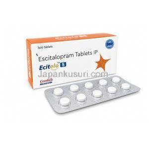 エシテロ 5, エスシタロプラム 5mg, 製造元：Mankind Pharma, 箱, シート