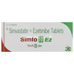 シムロEZ Simlo EZ, バイトリン ジェネリック, エゼチミブ・シンバスタチン合剤 10mg/10mg 錠 (IPCA) 箱