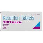 トリオフェン Tritofen, ザジテン ジェネリック, ケトチフェン 1mg 錠 (FDC) 箱