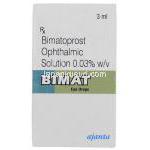 ビマトプロスト （ルミガン・ラティース ジェネリック）, ビマト Bimat 0.3% 3ml 点眼薬 (Ajanta Pharma)