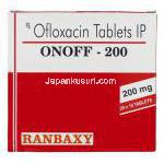 オンオフ Onoff, タリビッド ジェネリック, オフロキサシン 200mg 錠 (Ranbaxy) 箱