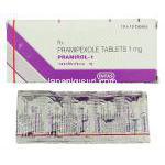 プラミロル Pramirol, ビ・シフロールジェネリック, プラミペキソール 1mg 錠 (Intas)