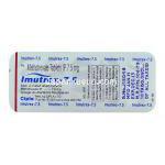 イミュトレックス Imutrex, メトトレキサート 7.5mg 錠 (Cipla) 包装裏面