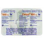 アセトアミノフェン, カルポル Capol  650mg 錠 (GSK) 包装裏面