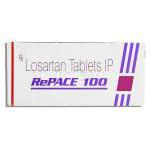 リペース Repace, ニューロタン ジェネリック, ロサルタンカリウム 錠 100mg (Sun Pharma) 箱