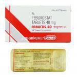 フェブキソスタット（ウロリック ジェネリック）,  ファビュラス Fabulas 40mg 錠 (Intas)