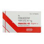 フェブキソスタット（ウロリック ジェネリック）,  ファビュラス Fabulas 40mg 錠 (Intas) 箱