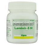 ラミビルS Lamivir S, ラミブジン・スタブジン配合 150mg/30mg 錠 (Cipla) ボトル