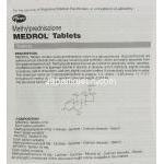 メドロール Medrol, メチルプレドニゾロン16mg 錠 (Pfizer) 情報シート1