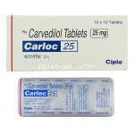 カーロック Carloc, アーチスト ジェネリック, カルベジロール 25mg 錠 (Sun Pharma)