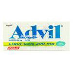 アドヴィル Advil Liquigel, イブプロフェン 200mg リキッドジェル カプセル (Wyeth) 箱