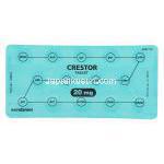 クレストール Crestor, ロスバスタチン 20mg （アストラゼネカ社） 包装