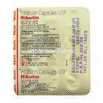 リブチン Ributin , ミコブティンカプセル ジェネリック, リファブチン 150mg カプセル (Lupin) 包装裏