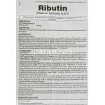 リブチン Ributin , ミコブティンカプセル ジェネリック, リファブチン 150mg カプセル (Lupin) 情報シ