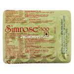 シムローズ Simrose, イブニングプリムローズ油 500mg カプセル (Universal Medicare) 包装裏面