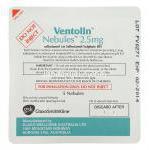 ベントリン Ventolin, サルブタモール 2.5mg ネビュール (GSK) 包装裏面