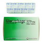 グルコファージ Glucophage, メトホルミン 850mg 錠 (ロシェ社) 包装