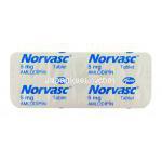 ノルバスク Norvasc, アムロジピン 5mg (ファイザー社) 包装裏面