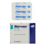 ノルバスク Norvasc, アムロジピン 10mg (ファイザー社) 包装裏面