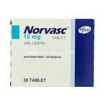 ノルバスク Norvasc, アムロジピン 10mg (ファイザー社) 箱