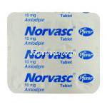 ノルバスク Norvasc, アムロジピン 10mg (ファイザー社) 包装裏面