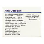 アルファオステボン Alfa Ostebon, アルファカルシドール / カルシウム 0.2 mcg/ 200 mg カプセル (Universal Medicare) 箱