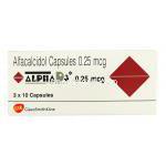 アルファD3 Alpha D3, アルファカルシドール 0.25mcg カプセル (GSK) 箱