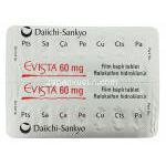 エビスタ Evista, ラロキシフェン 60mg 錠 (Eli Lilly) 包装裏面